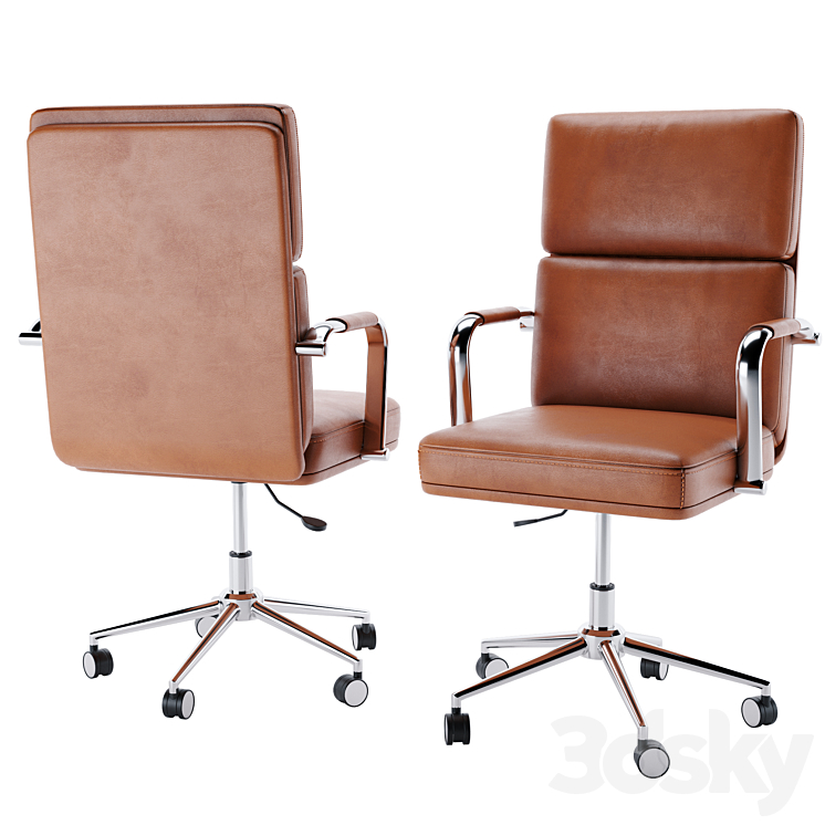 Swivel office chair 3DS Max Model - thumbnail 1