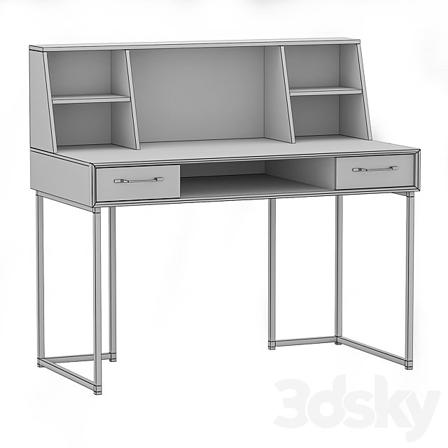 Table Quadro Onyx grey Gladstone Oak 3DS Max Model - thumbnail 3