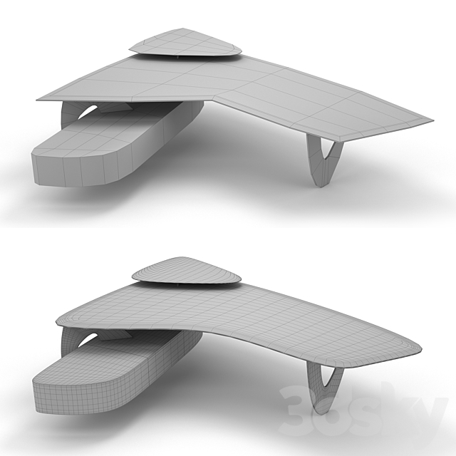 Tama desk walter knoll 3DS Max Model - thumbnail 3