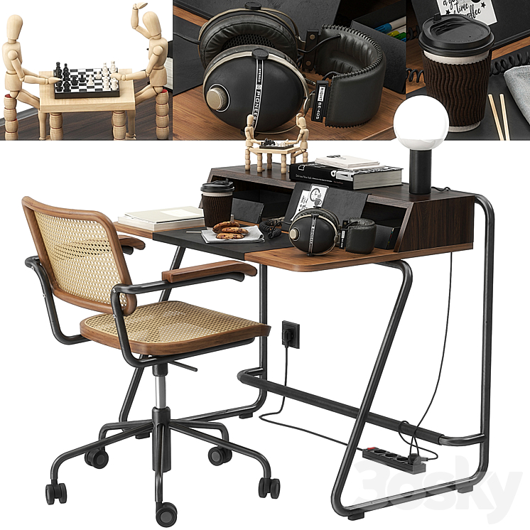 Thonet s1200 desk set 3DS Max - thumbnail 1