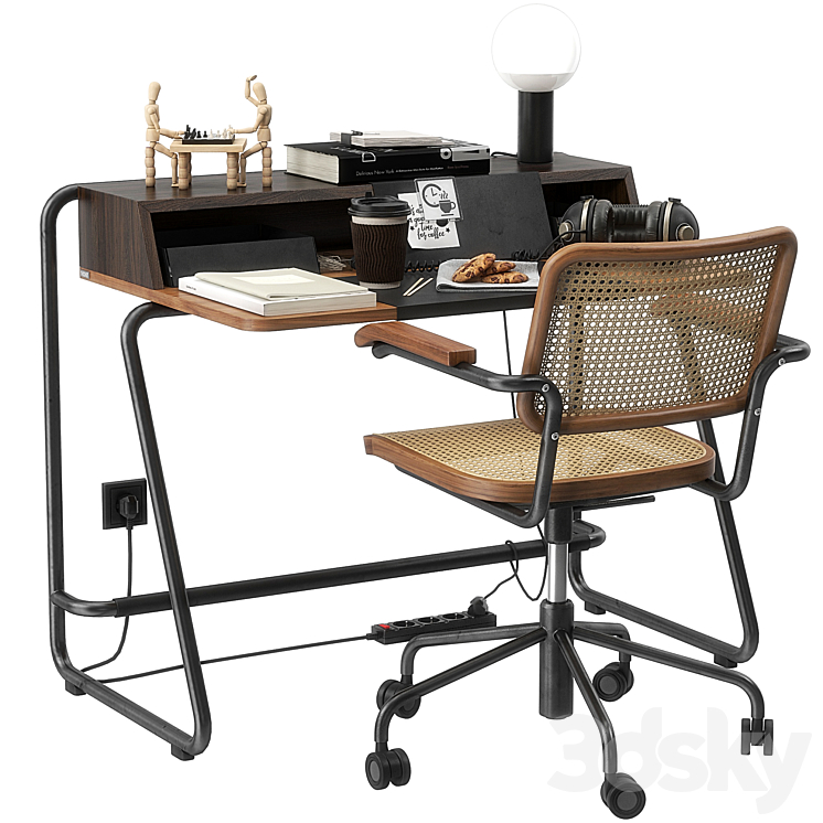 Thonet s1200 desk set 3DS Max - thumbnail 2