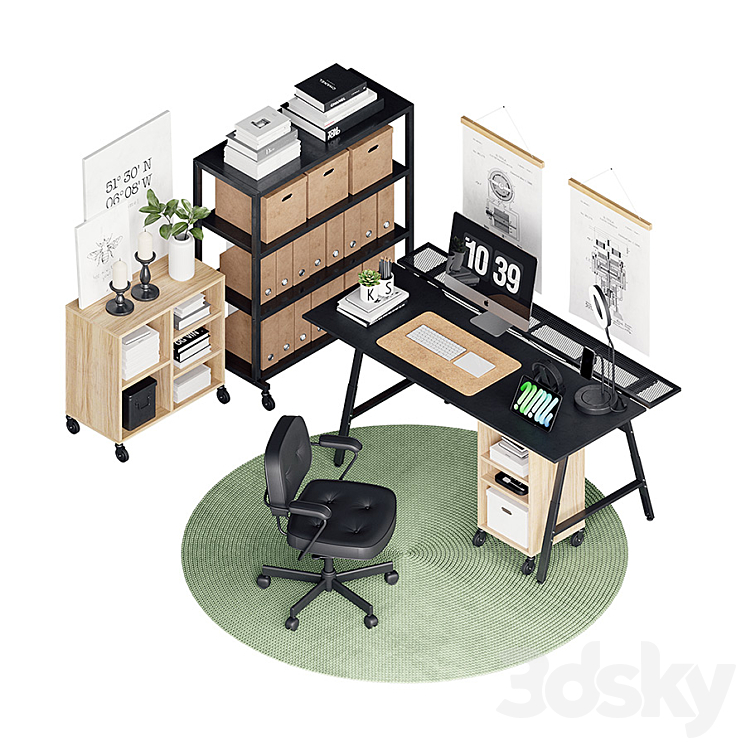 Utespelare Industrial Desk 3DS Max - thumbnail 2