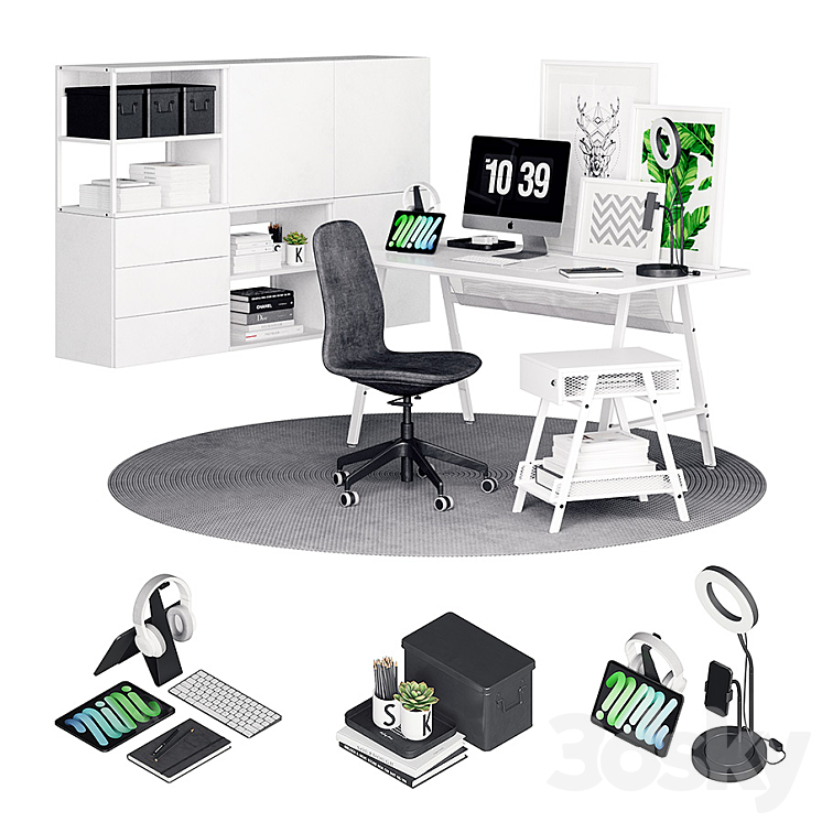 Utespelare Nordic Desk 3DS Max - thumbnail 1