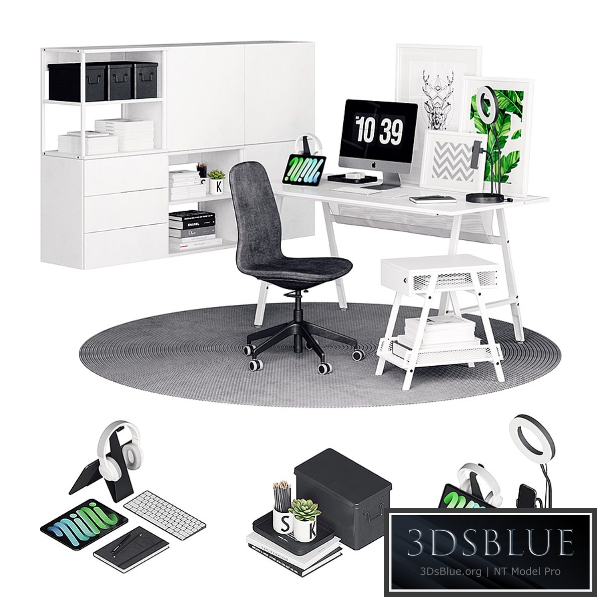 Utespelare Nordic Desk 3DS Max - thumbnail 3