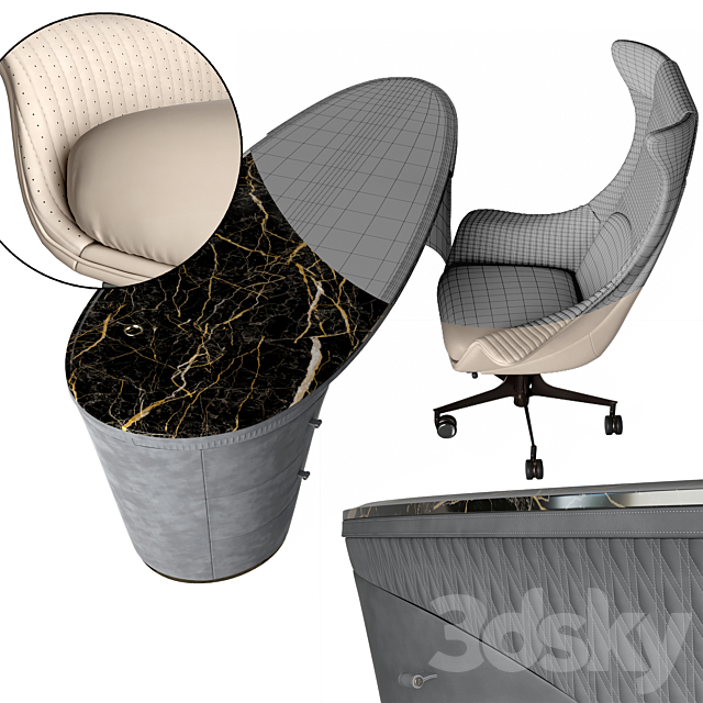 Visionnaire Planet armchair Jet desk 3DSMax File - thumbnail 3