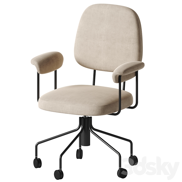 West Elm – Cash Office Chair 3DS Max Model - thumbnail 1