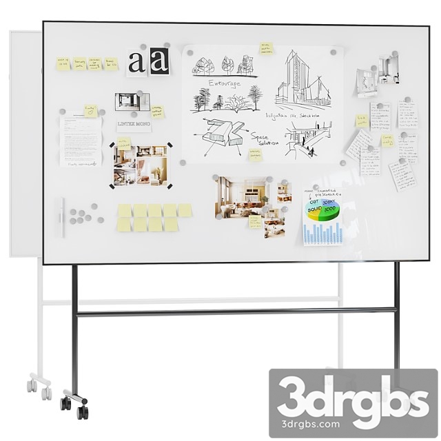 Whiteboard magnetic partition lintex mono 2 3dsmax Download - thumbnail 1