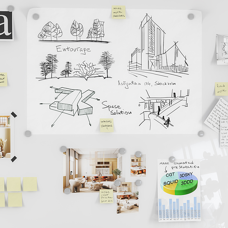 Whiteboard magnetic partition Lintex MONO 3DS Max - thumbnail 2