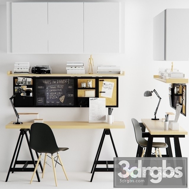 Work Desk With Decor 3dsmax Download - thumbnail 1