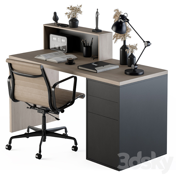 Work Table with Dried Plants – Set 82 3DS Max - thumbnail 2