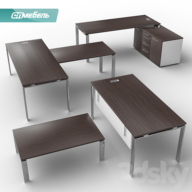 Work tables Bent on a metal framework for a manager 3DSMax File - thumbnail 1