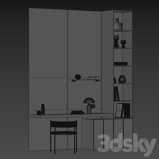 Workplace 002 | working space 3DS Max Model - thumbnail 6