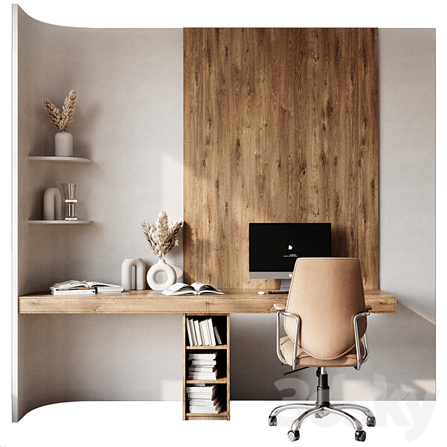 Workplace For Interior 3DS Max Model - thumbnail 2