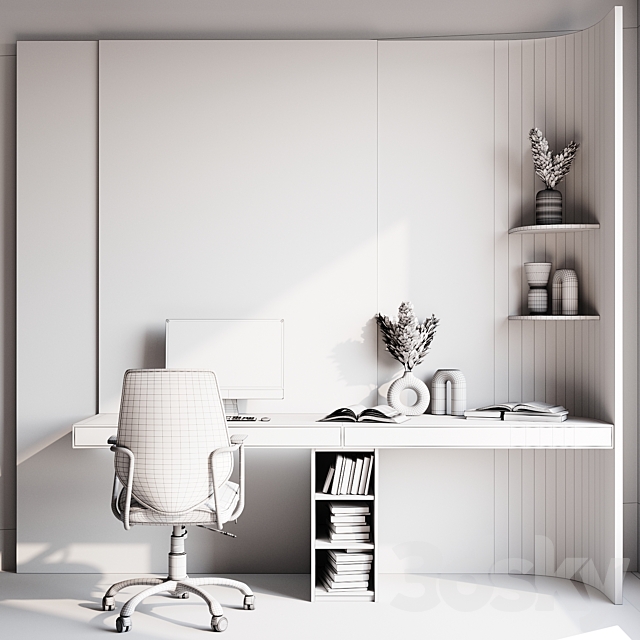 Workplace For Interior 3DS Max Model - thumbnail 4