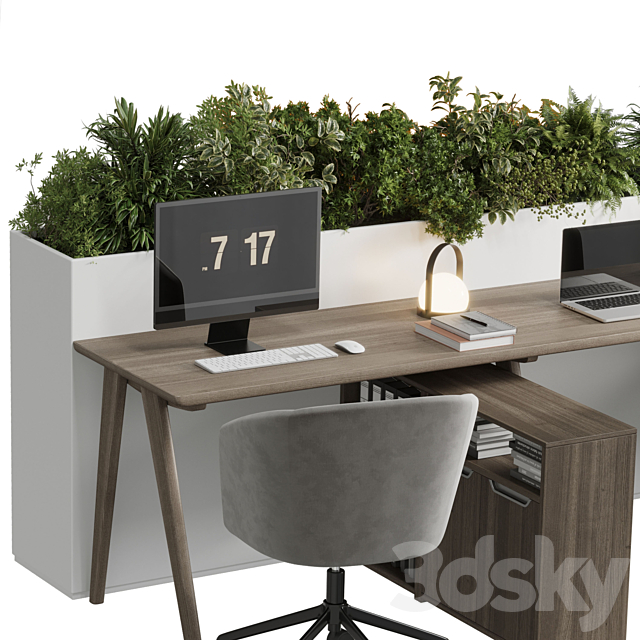 Workplace – Home office set – office furniture – Employee desk 26 3ds Max - thumbnail 2