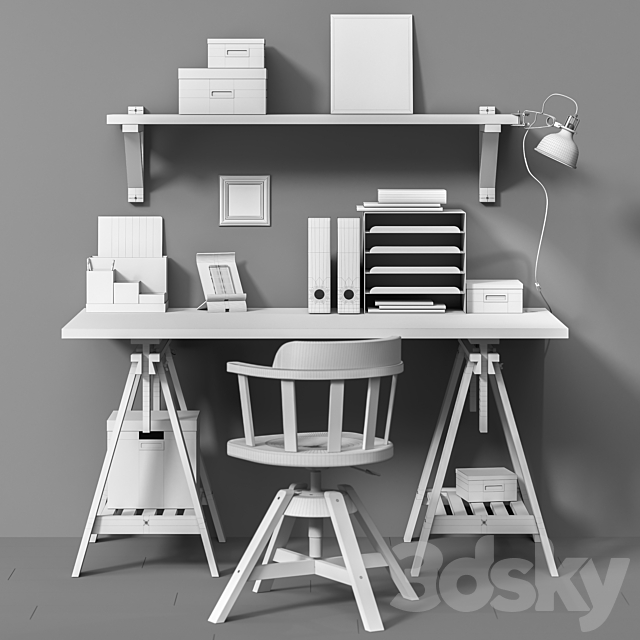 Workplace set 5 3DSMax File - thumbnail 3