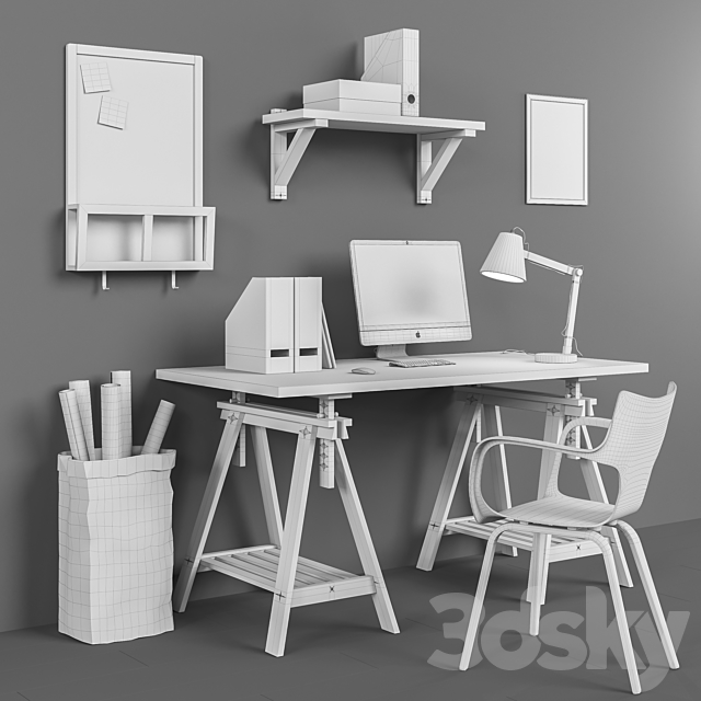 Workplace set 7 3DSMax File - thumbnail 3