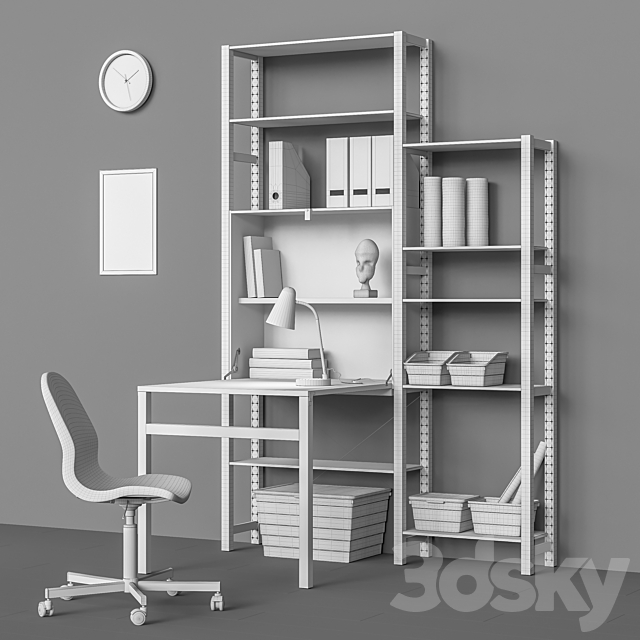 Workplace set 8 (3 module options) 3DSMax File - thumbnail 3