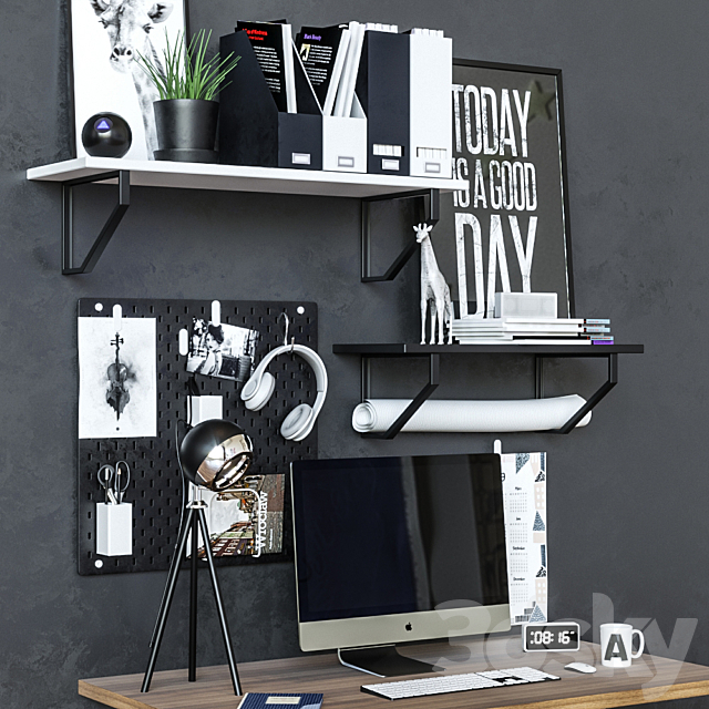 Workplace table ikea IDOSEN 3DSMax File - thumbnail 2