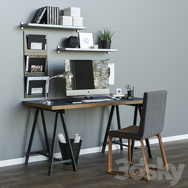 Workplace table ikea LINNMON _ ODVALD 3DSMax File - thumbnail 1