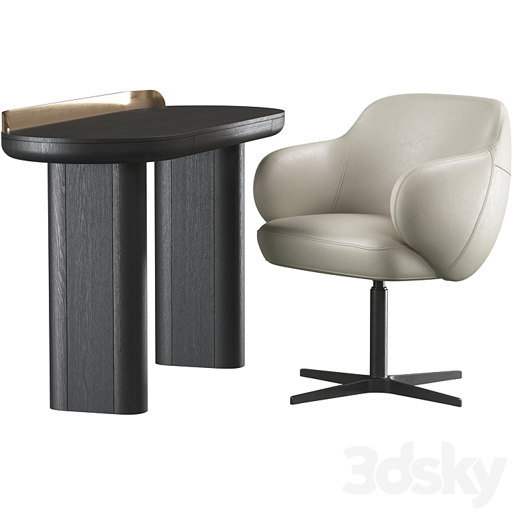 Writing desk Miniforms Jumbo and chair Cattelan Italia Bombe X 3DS Max Model - thumbnail 2