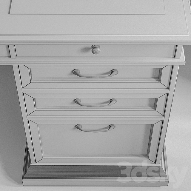 Writing desk MIRANDOLA 3DS Max Model - thumbnail 3