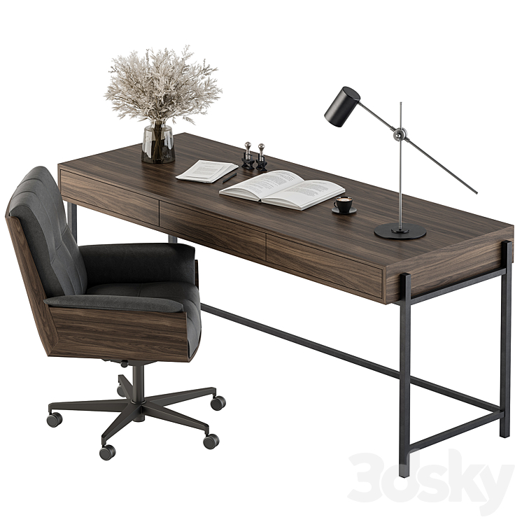 Writing Table – Office Furniture 422 3DS Max Model - thumbnail 1