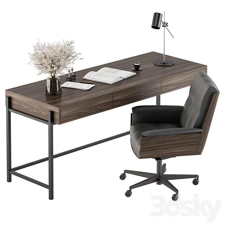Writing Table – Office Furniture 422 3DS Max Model - thumbnail 2