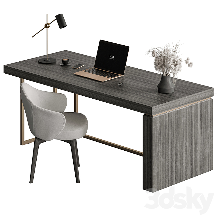 Writing Table – Office Furniture 448 3DS Max Model - thumbnail 2