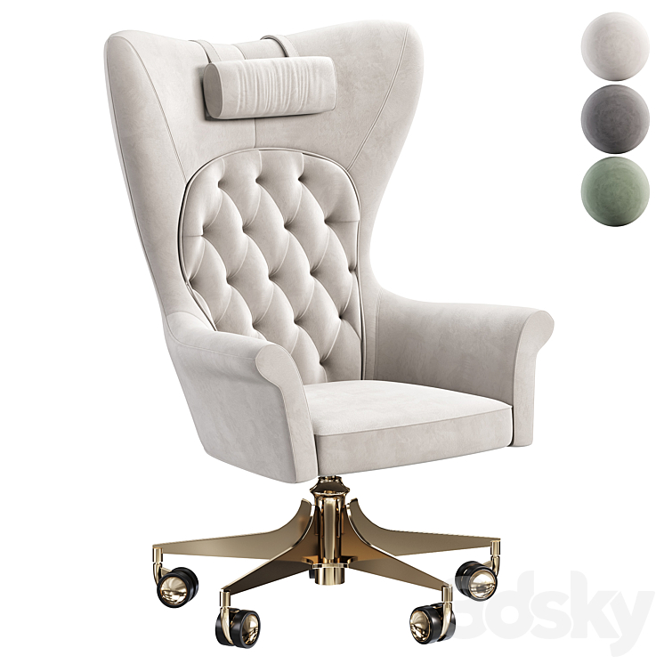 YORK SWIVEL ARMCHAIR by Visionnaire 3DS Max Model - thumbnail 3