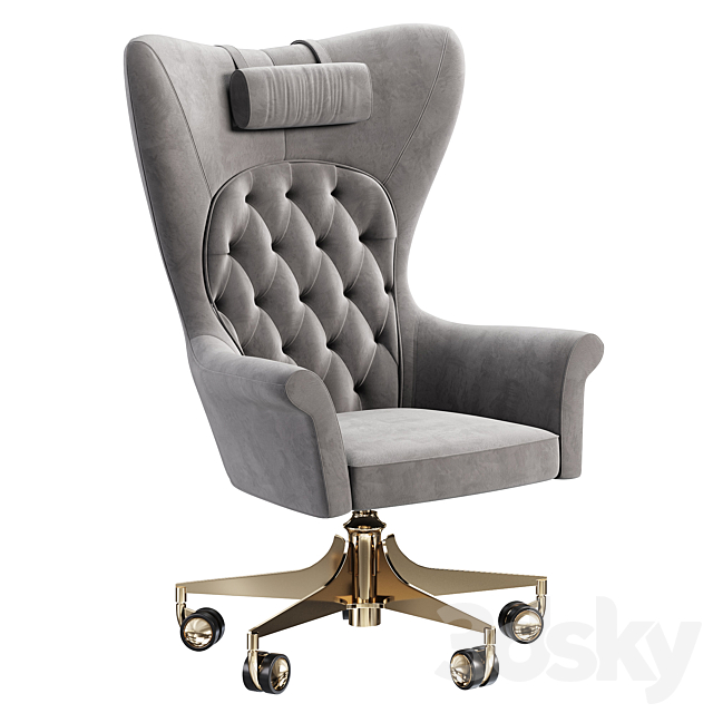 YORK SWIVEL ARMCHAIR by Visionnaire 3DS Max Model - thumbnail 3