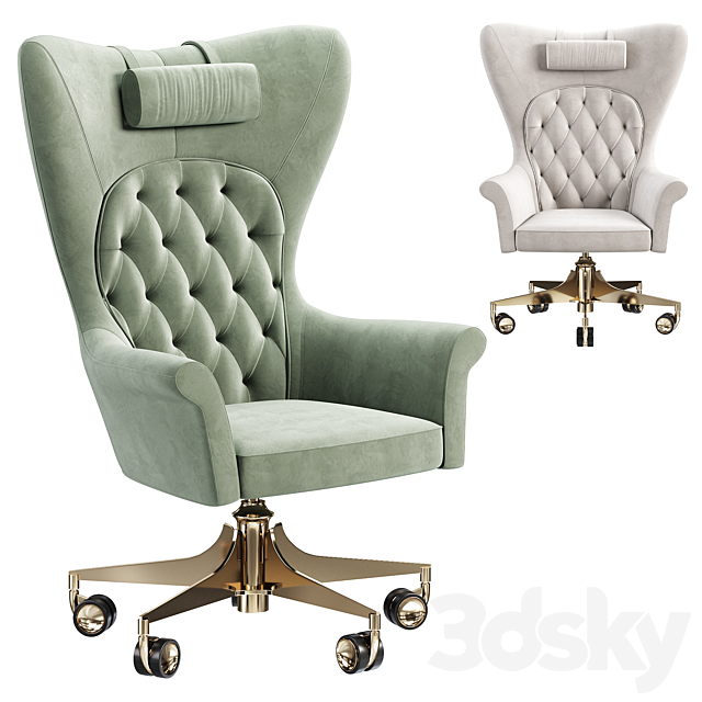 YORK SWIVEL ARMCHAIR by Visionnaire 3DS Max Model - thumbnail 5