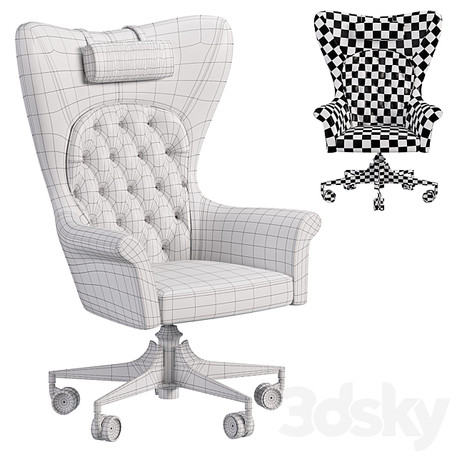 YORK SWIVEL ARMCHAIR by Visionnaire 3DS Max Model - thumbnail 6