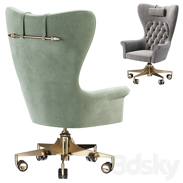 YORK SWIVEL ARMCHAIR by Visionnaire 3dsMax Model - thumbnail 2