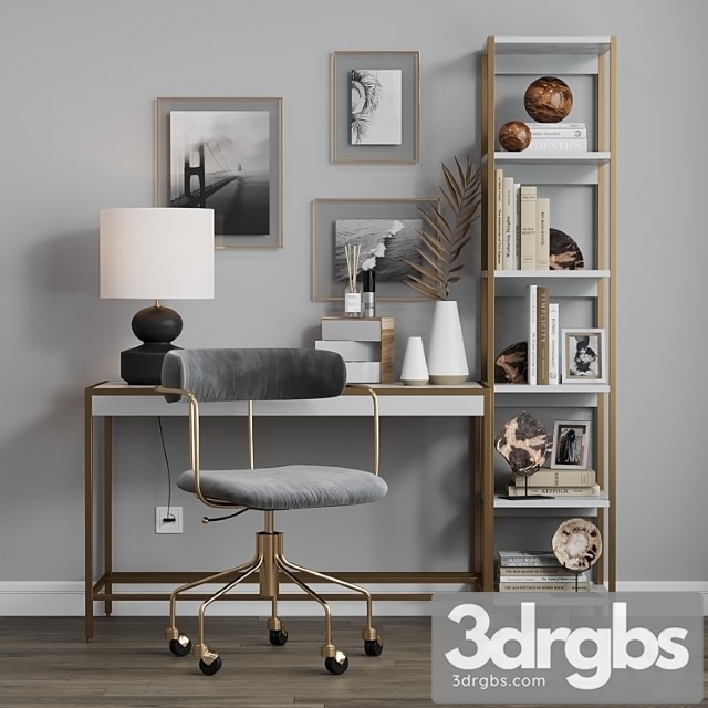 Zane Office Workplace West Elm 3dsmax Download - thumbnail 1