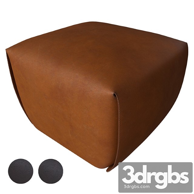 Bao natural leather ottoman by viola tonucci - thumbnail 1