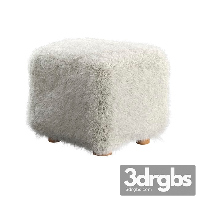 Bozzi mongolian sheepskin ottoman cb2 - thumbnail 1