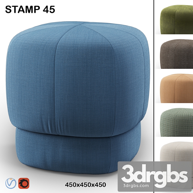 Dantone pouf stamp 45 cm - thumbnail 1