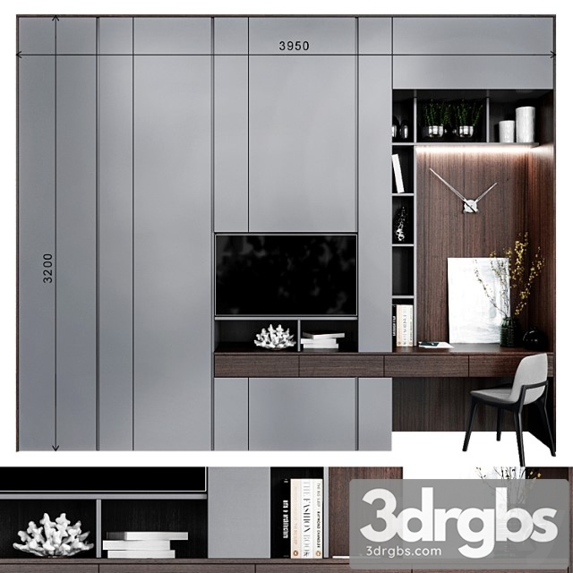 Furniture composition for bedroom set-1 - thumbnail 1