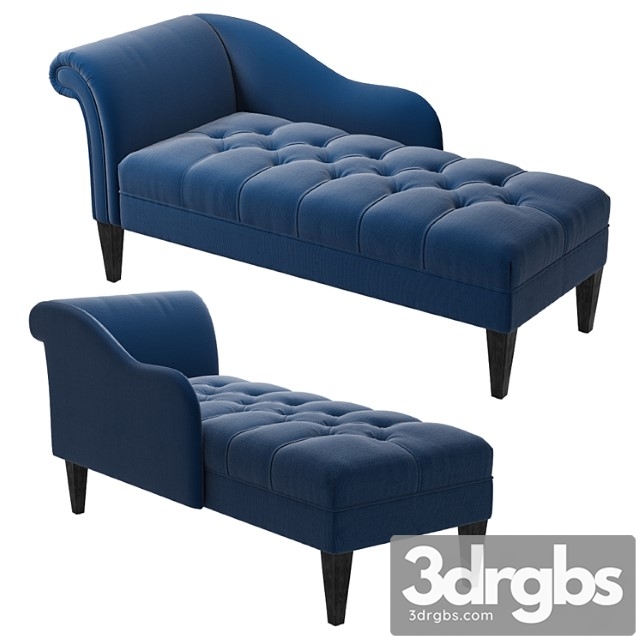 Harrison tufted chaise lounge midnight blue - thumbnail 1