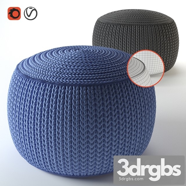 Knitted ottoman - thumbnail 1