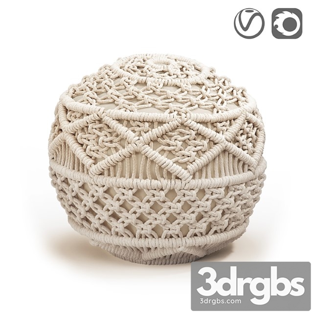 Macrame? pouf lambi - thumbnail 1