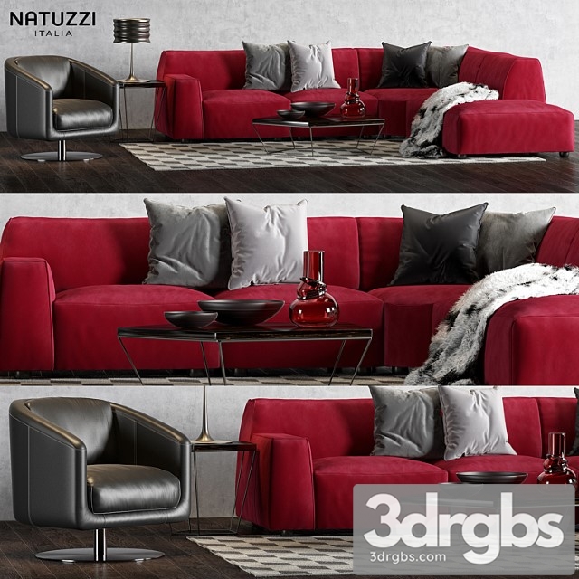 Natuzzi forma sofa set 01 - thumbnail 1