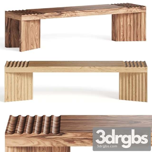 Okha frequency wooden bench - thumbnail 1