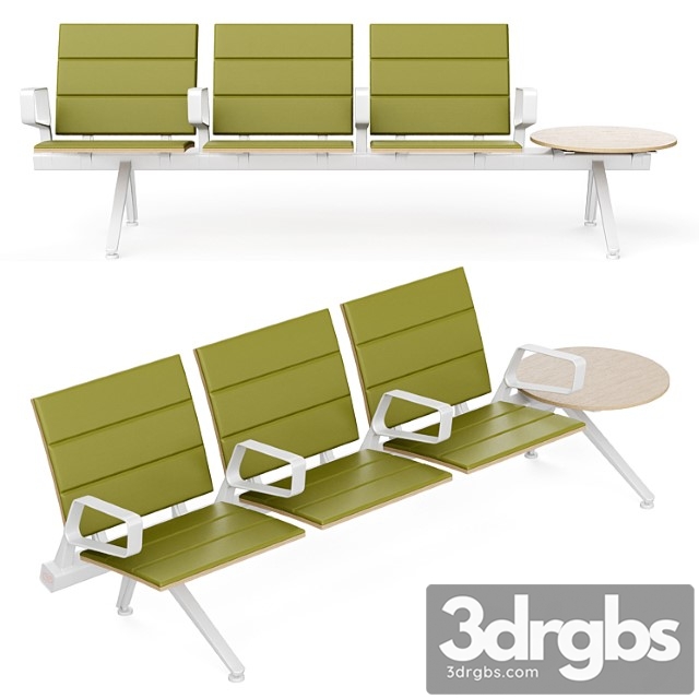 Poltrona frau flair airport seating system green - thumbnail 1