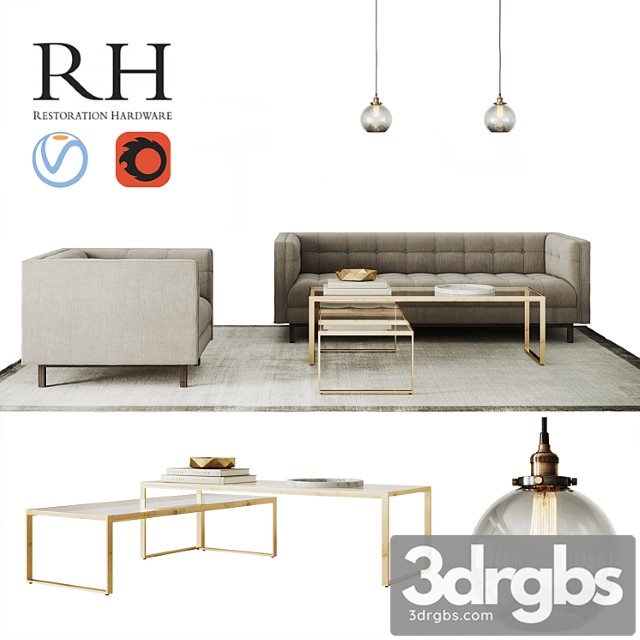 Restoration hardware madison sofa set - thumbnail 1