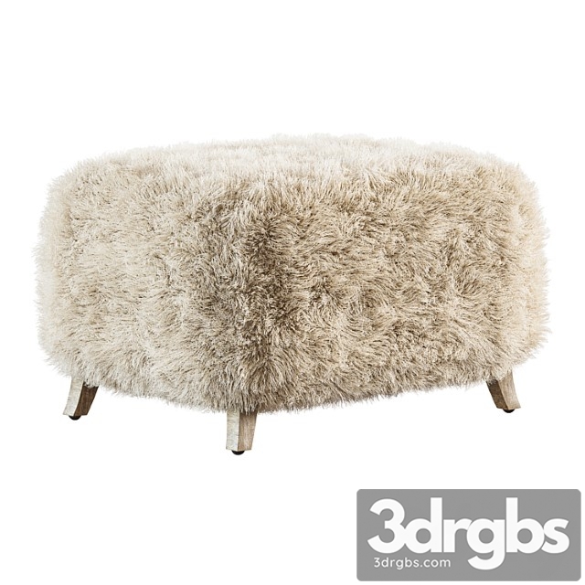 Rh yeti sheepskin ottoman - thumbnail 1