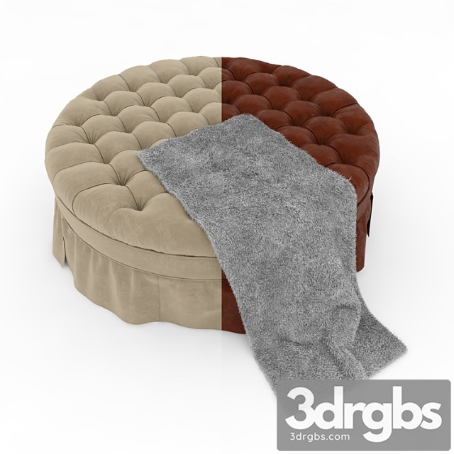 Round capitone ottoman - thumbnail 1