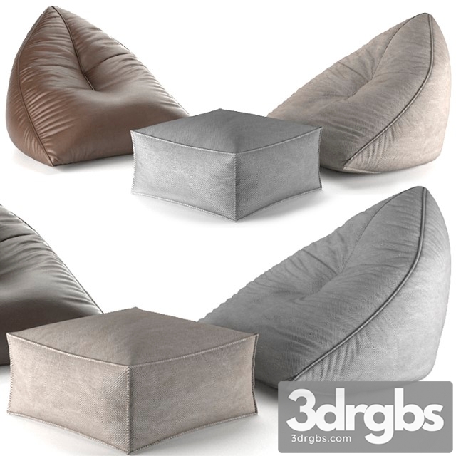 Set of poufs sail pouf taupe - thumbnail 1