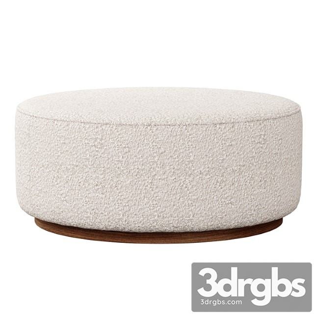 Sinclair large round boucle ottoman whistler oyster suede by four hands - thumbnail 1